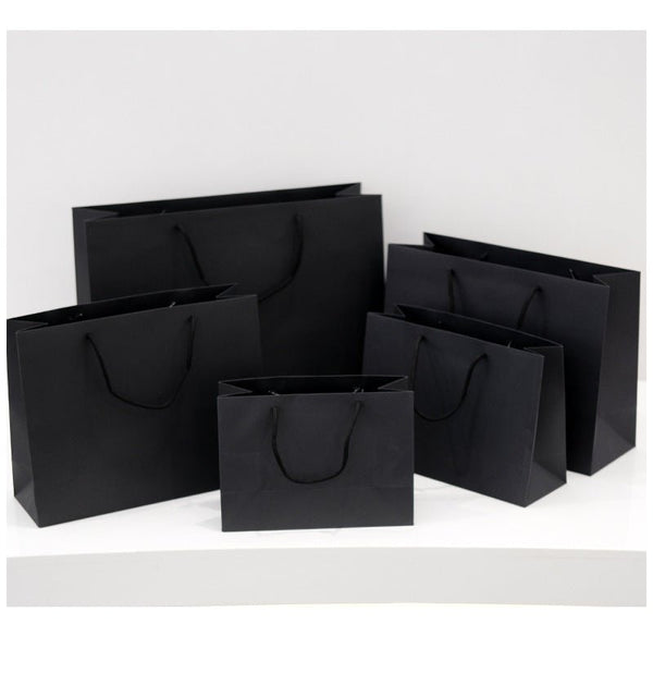 Black Paper Gift Bags - PackTapeHub