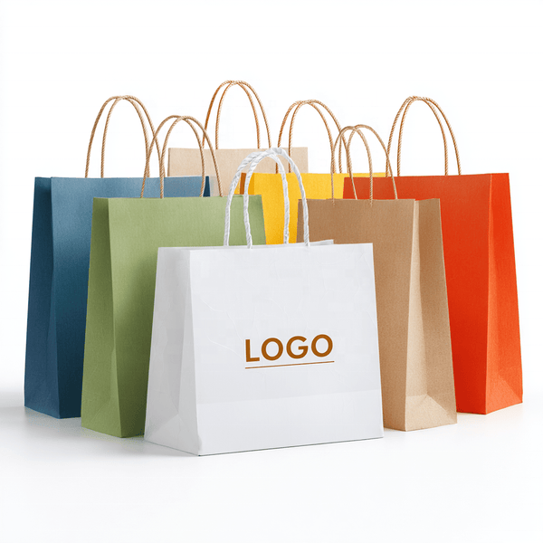 Custom Logo Kraft Paper Bags - PackTapeHub