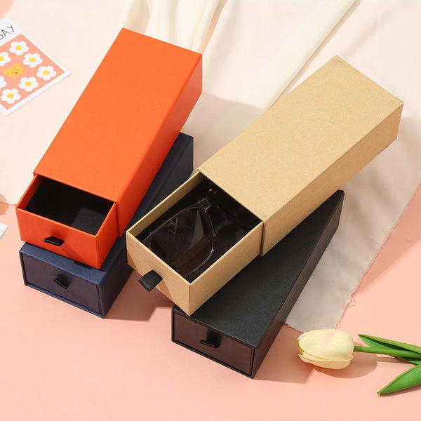 Custom Logo Sunglasses Drawer Gift Box - PackTapeHub